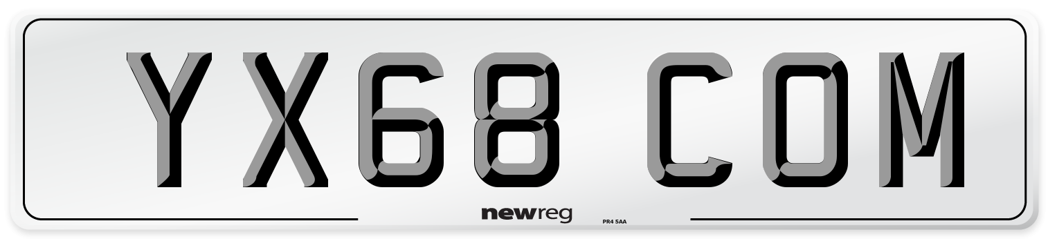 YX68 COM Number Plate from New Reg